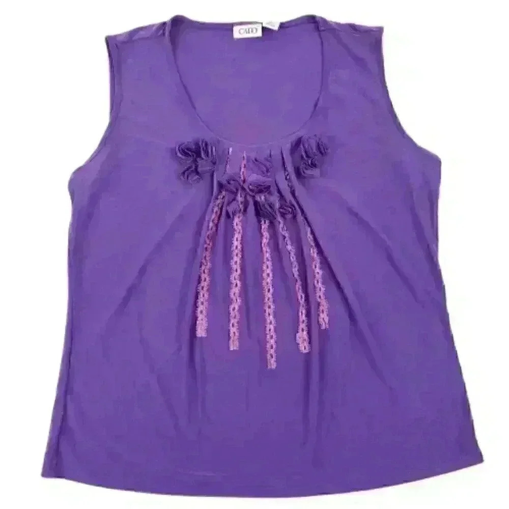 Cato Blouse Women's Size M Sleeveless Round Neck